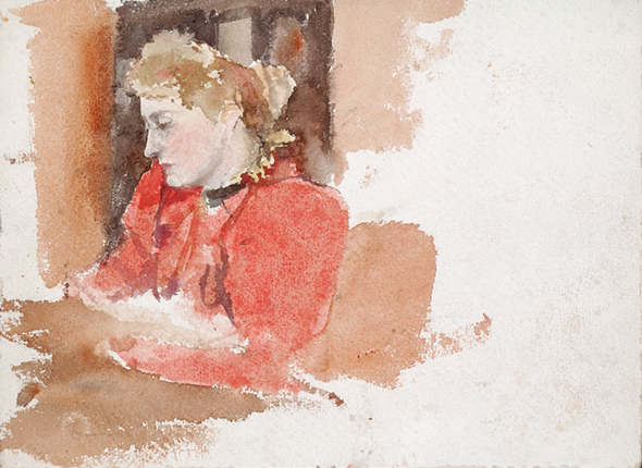 Rose Grainger, c.1897 by Percy Grainger. Watercolour on paper.
