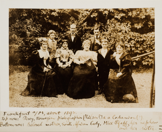Percy Grainger, Rose Grainger and others at ‘Pension Pfaff’, Blumenstrasse, Frankfurt, c. 1895.