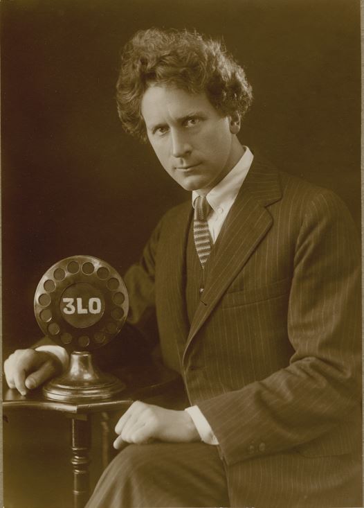 Percy Grainger with a 3LO radio microphone